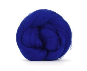 Merino Combed Top, Dyed Wool, Sapphire ~ 4 oz