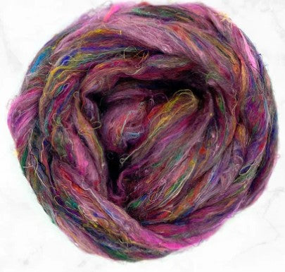 Sari Silk Textured Roving ~ Confetti / 2 Oz Add-Ins