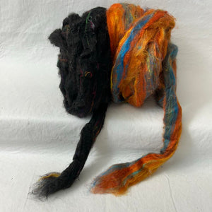 New! Sari Silk Duo Pack! Textured Roving  (SKU:0224) ~ 2 oz