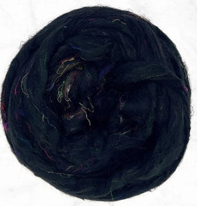 Sari Silk Textured Roving ~ Firecracker / 2 oz