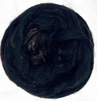 Sari Silk Textured Roving ~ Firecracker / 2 oz