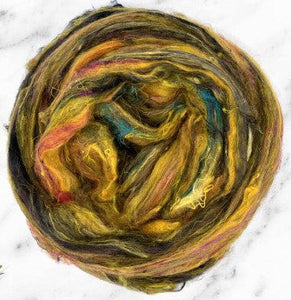 Sari Silk Textured Roving ~ Wildflower / 2 Oz Add-Ins