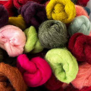 Sheep By The Bun: Colors! Convenient Packs In Colorful Shades Of Our Crazy Corrie ~ New! Dyed Fiber
