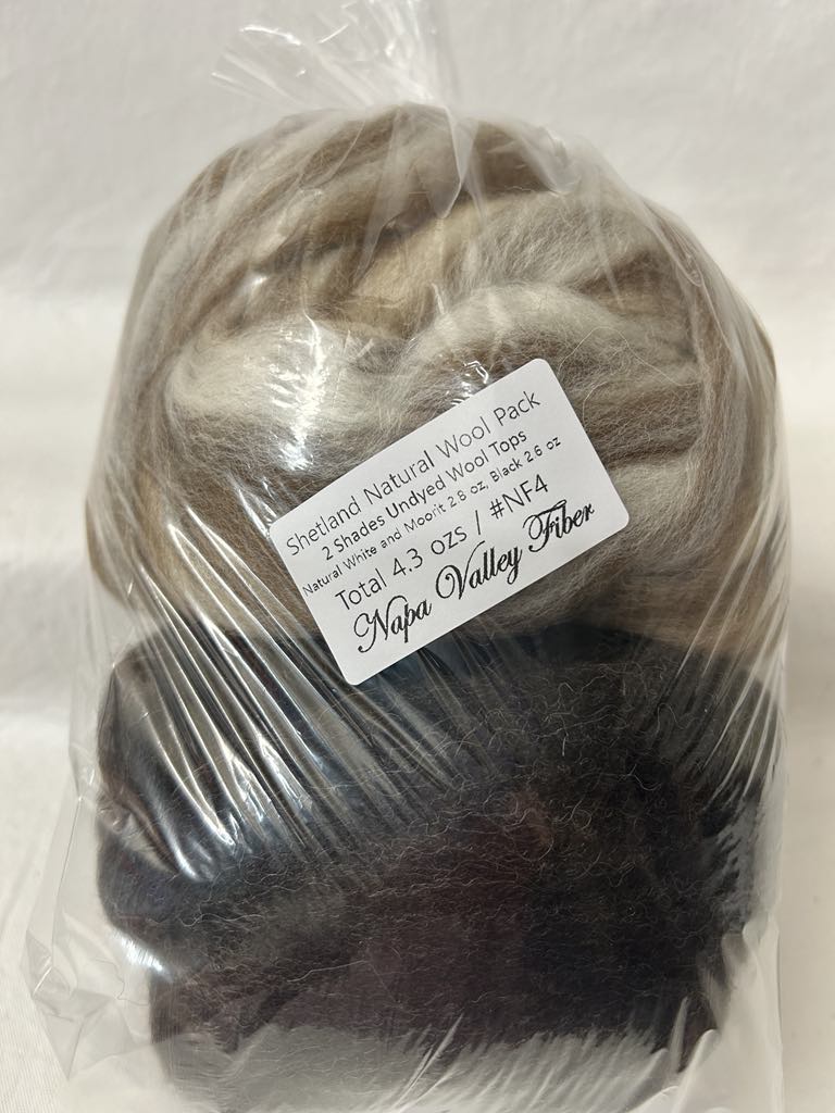 Shetland Natural Wool Pack Fiber Tasting #NF4 / 5.4 oz