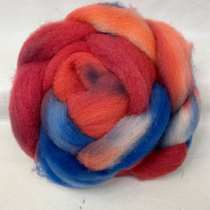 Shropshire Wool Top Braid (Sh24) ~ Hand Dyed 4 Oz