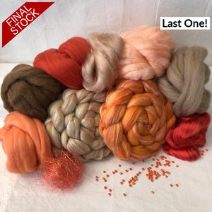 Double Braid Pumpkin Spice Latte ~ Alpaca / Merino Tussah Silk Luxury Spinning Kit