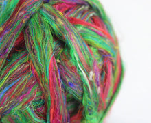 Sari Silk Textured Roving ~ Carnival / 2 oz