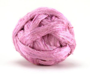 Sari Silk Textured Roving ~ Flamingo / 2 oz
