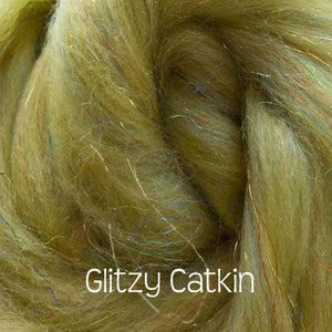 Glitzy "Crystal Catkin"! Merino / Rainbow Nylon Combed Top / (70/30%) / 1 oz spinning fiber