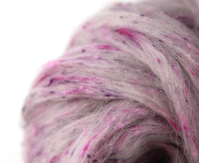 Pink Tweed Top ~ Maypole Wool/viscose Blend / 4 Oz Restocked! Dyed Fiber