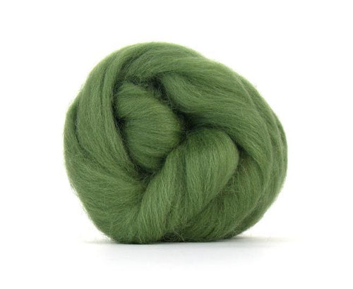 Shetland Dyed Wool Top Olive ~ 4 Oz Fiber