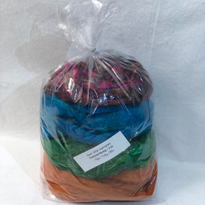 Pulled Sari Silk Sampler Pack! Textured Roving  (SKU:0922) ~ 4 oz