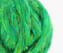 Sari Silk Textured Roving ~ Rainforest / 2 oz