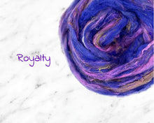 Sari Silk Textured Roving ~ Royalty / 2 oz
