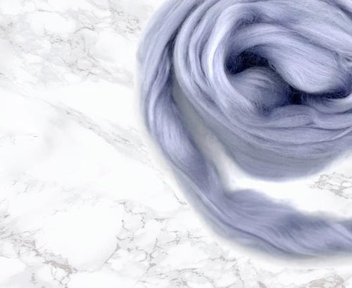 Bamboo Top Dyed Spinning Fiber ~ Silvery Violet / 2 oz
