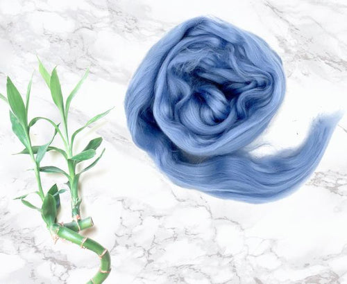 Bamboo Top Dyed Spinning Fiber ~ Sky Blue / 2 oz