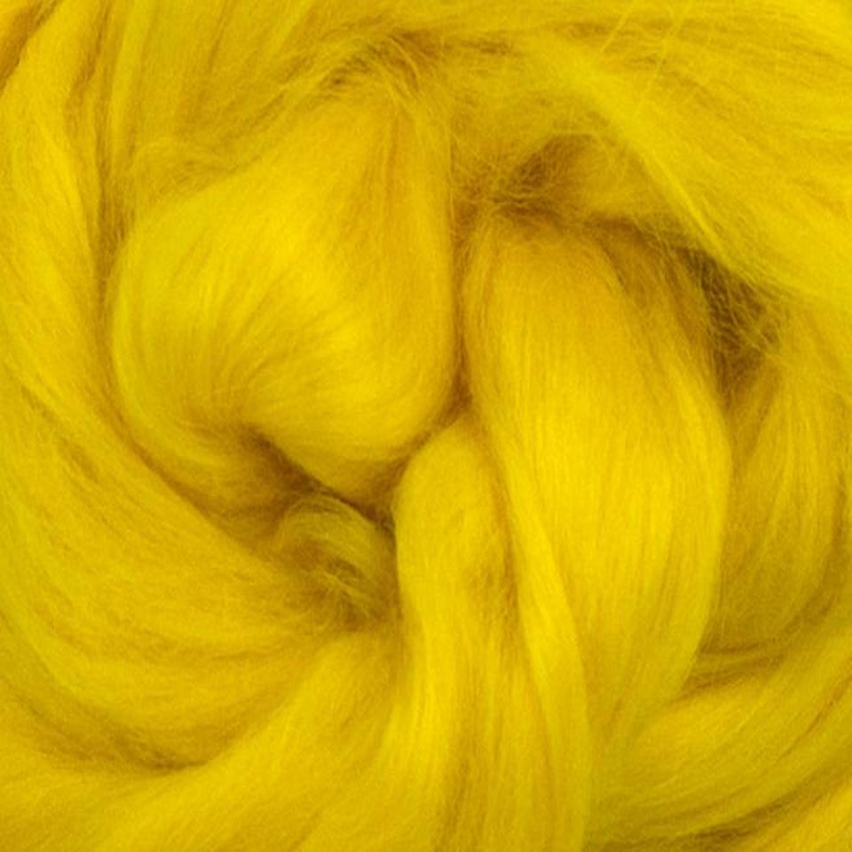 Bamboo Top Dyed Spinning Fiber ~ Yellow / 2 oz