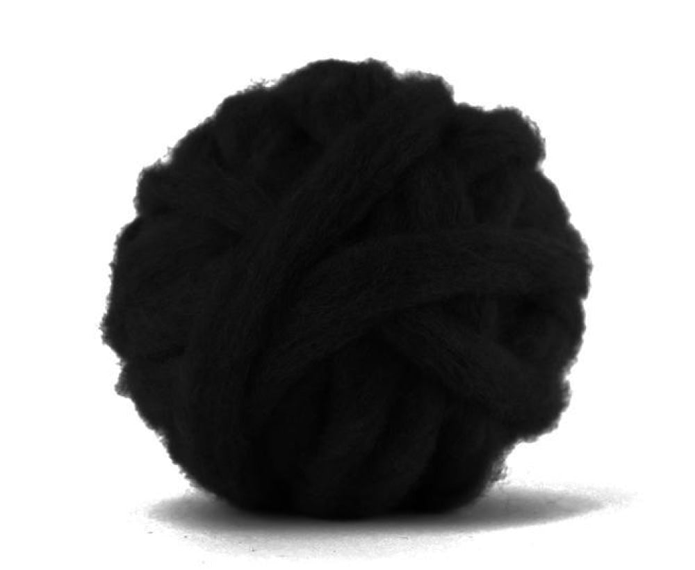 Carded Corriedale Sliver Dyed Wool Raven ~ 4 Oz Fiber