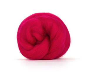 Corriedale Dyed Wool Top Crimson ~ 4 Oz Fiber