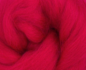 Corriedale Dyed Wool Top Crimson ~ 4 Oz Fiber