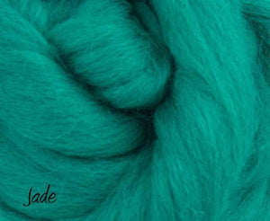 Corriedale Dyed Wool Top ~ Jade 4 Oz Fiber