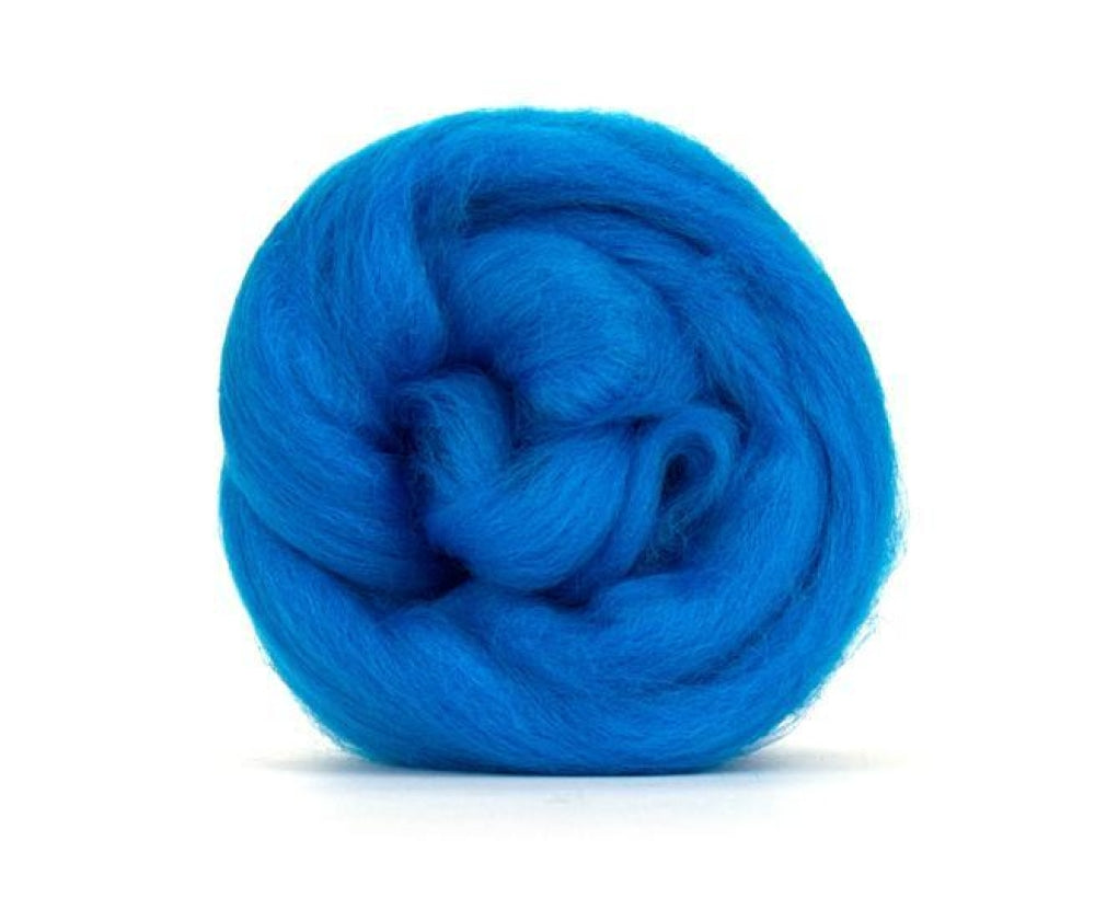 Corriedale Dyed Wool Top ~ Mediterranean 4 Oz Fiber
