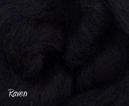 Corriedale Dyed Wool Top ~ Raven 4 Oz Fiber