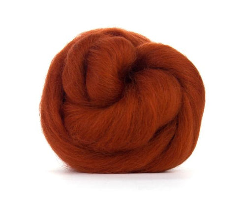 Corriedale Dyed Wool Top Rust ~ 4 oz