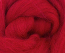 Corriedale Dyed Wool Top ~ Scarlet 4 Oz Fiber